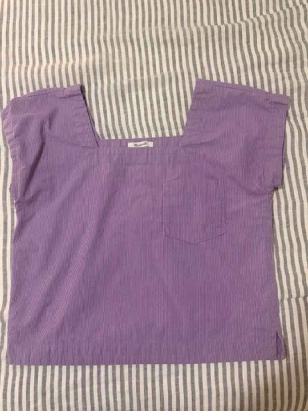 Madewell Square-Neck Top in Pinstripe